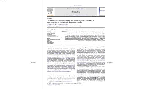 An integer programming approach to optimal control problems in context-sensitive probabilistic Boolean networks